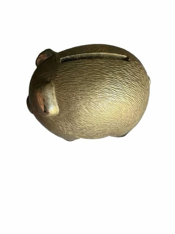 Vintage Strawbridge & Clothier Silver Piggy Bank 4