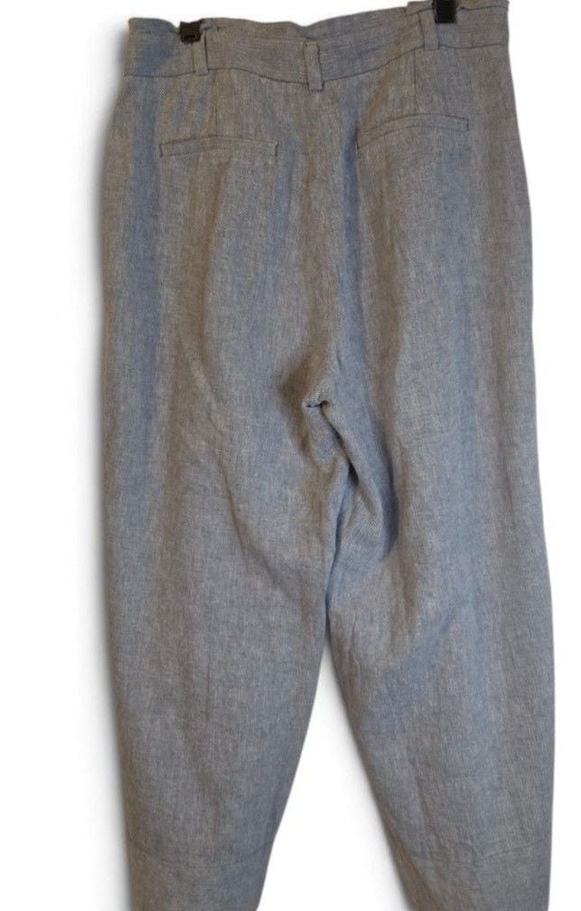 Banana Republic Blake Crop Size 8 Blue Linen Cotton 3