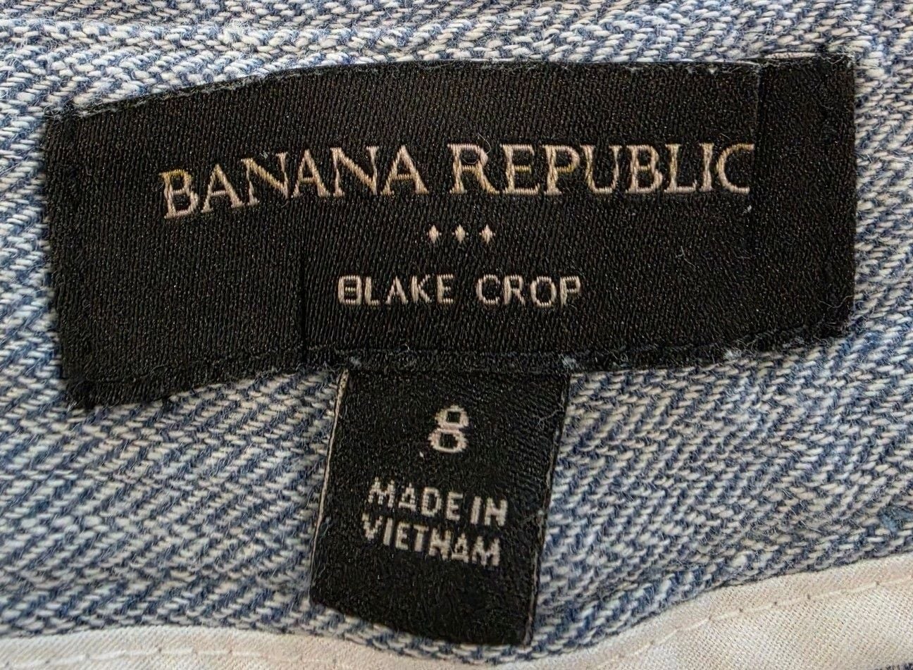 Banana Republic Blake Crop Size 8 Blue Linen Cotton 4