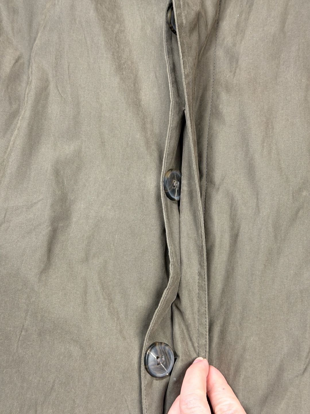 Vintage Lauren Ralph Lauren Trench Coat Mens 46R Leather Collar Lined Olive 11