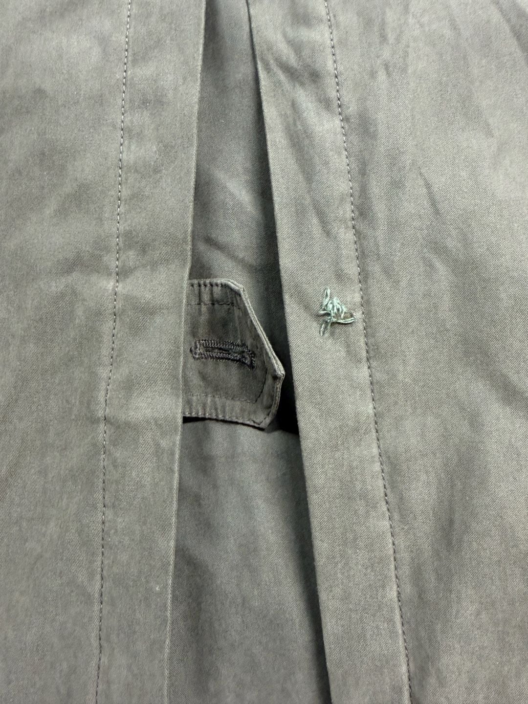 Vintage Lauren Ralph Lauren Trench Coat Mens 46R Leather Collar Lined Olive 15