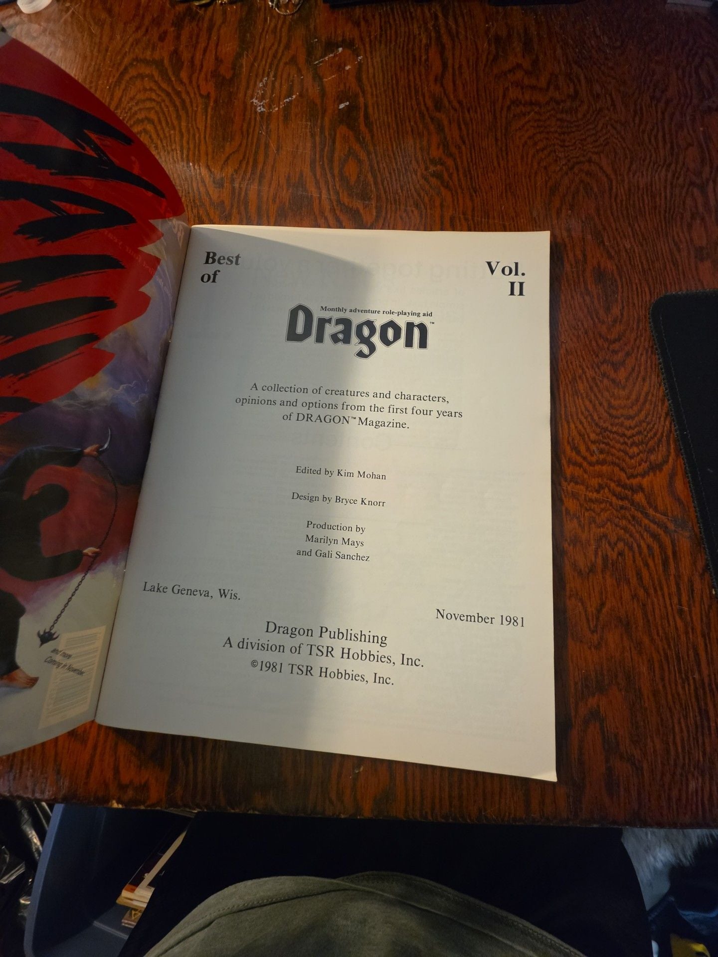 Best Of Dragon Vol. II Magazine TSR Hobbies 1981 2