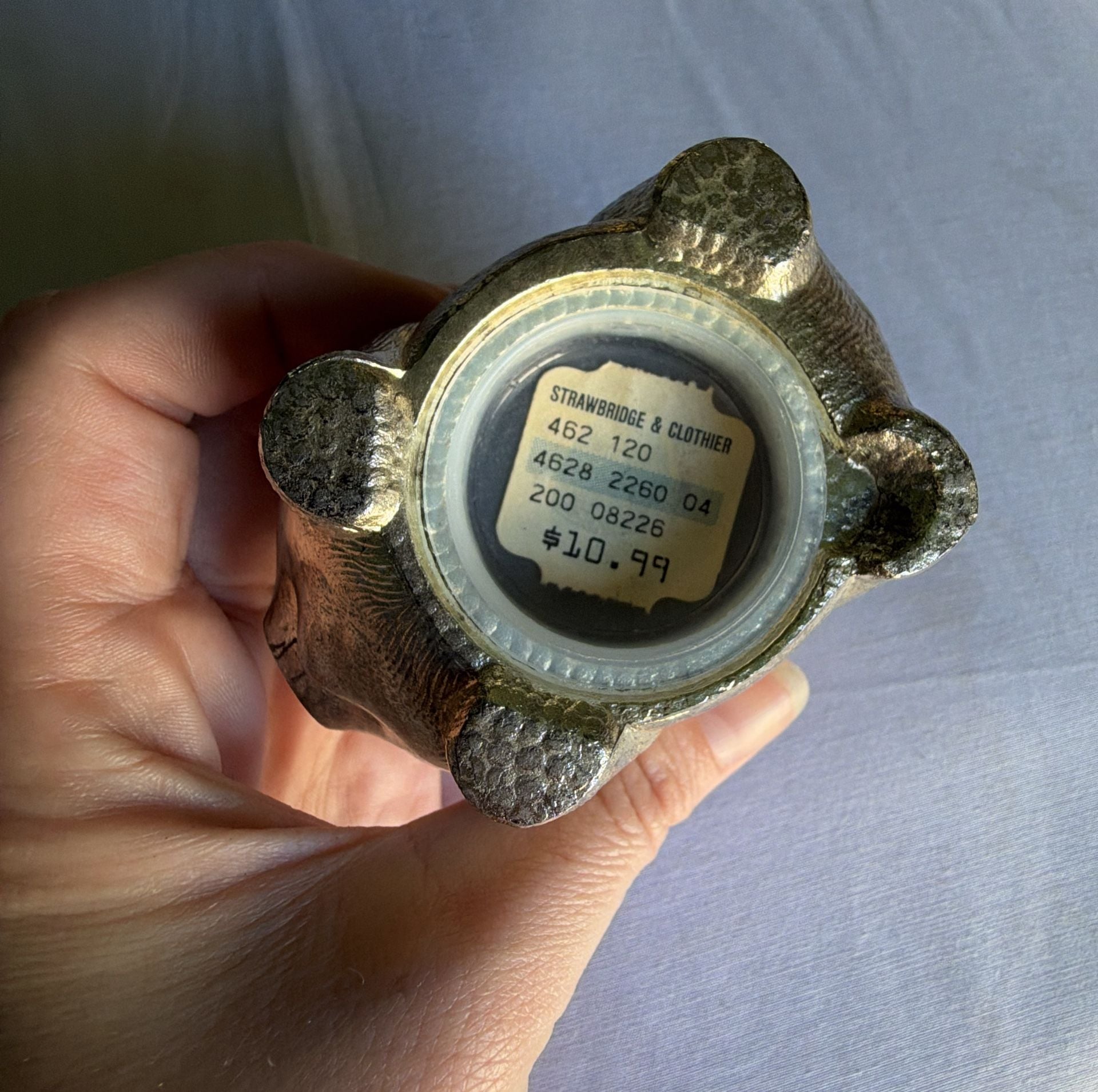 Vintage Strawbridge & Clothier Silver Piggy Bank 3