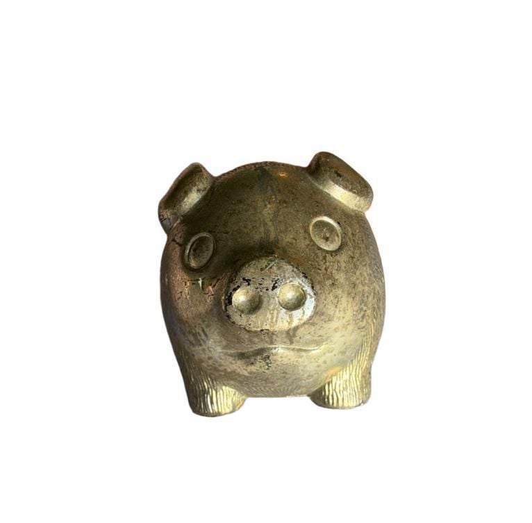Vintage Strawbridge & Clothier Silver Piggy Bank 2