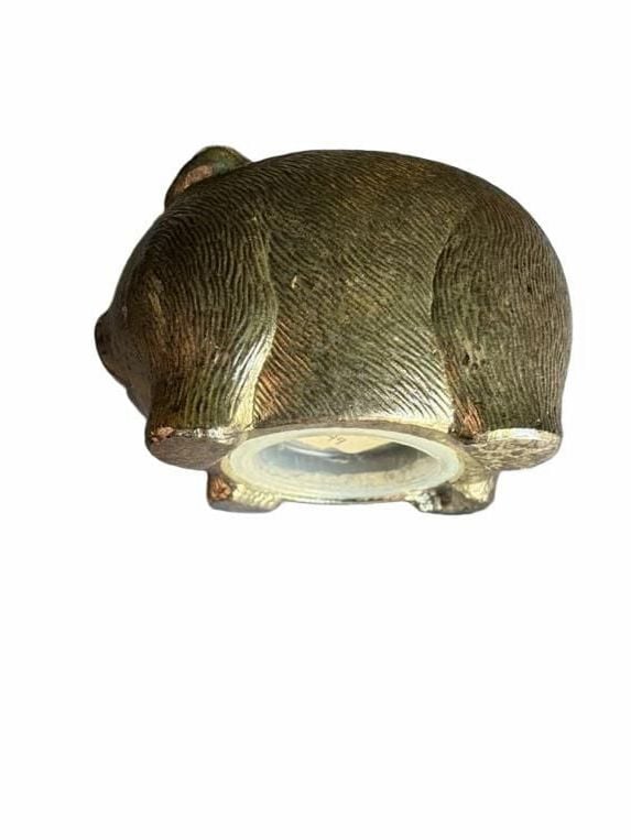 Vintage Strawbridge & Clothier Silver Piggy Bank 5