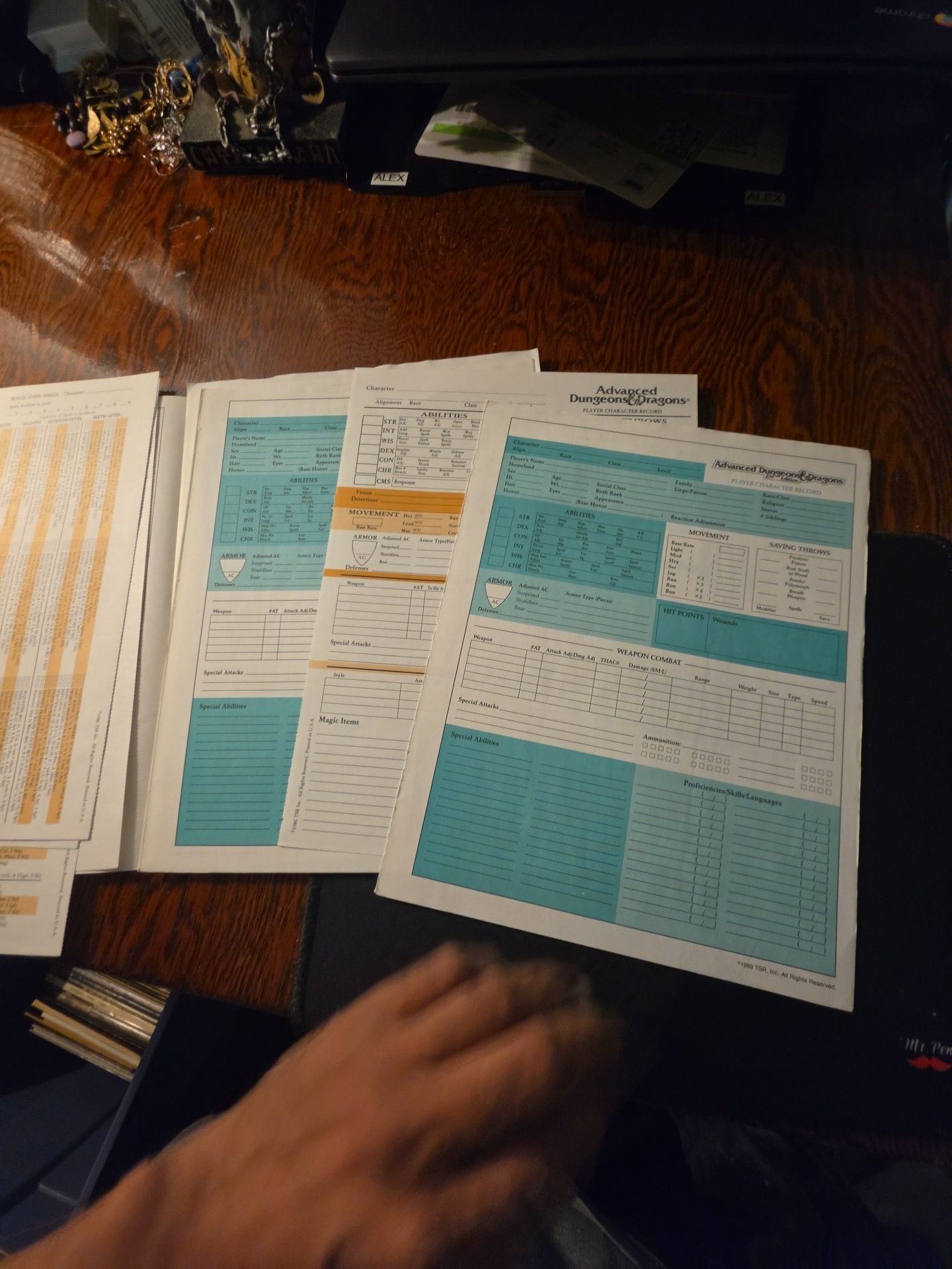 TSR Advanced Dungeons & Dragons 2nd Edition Character Record Sheets 7