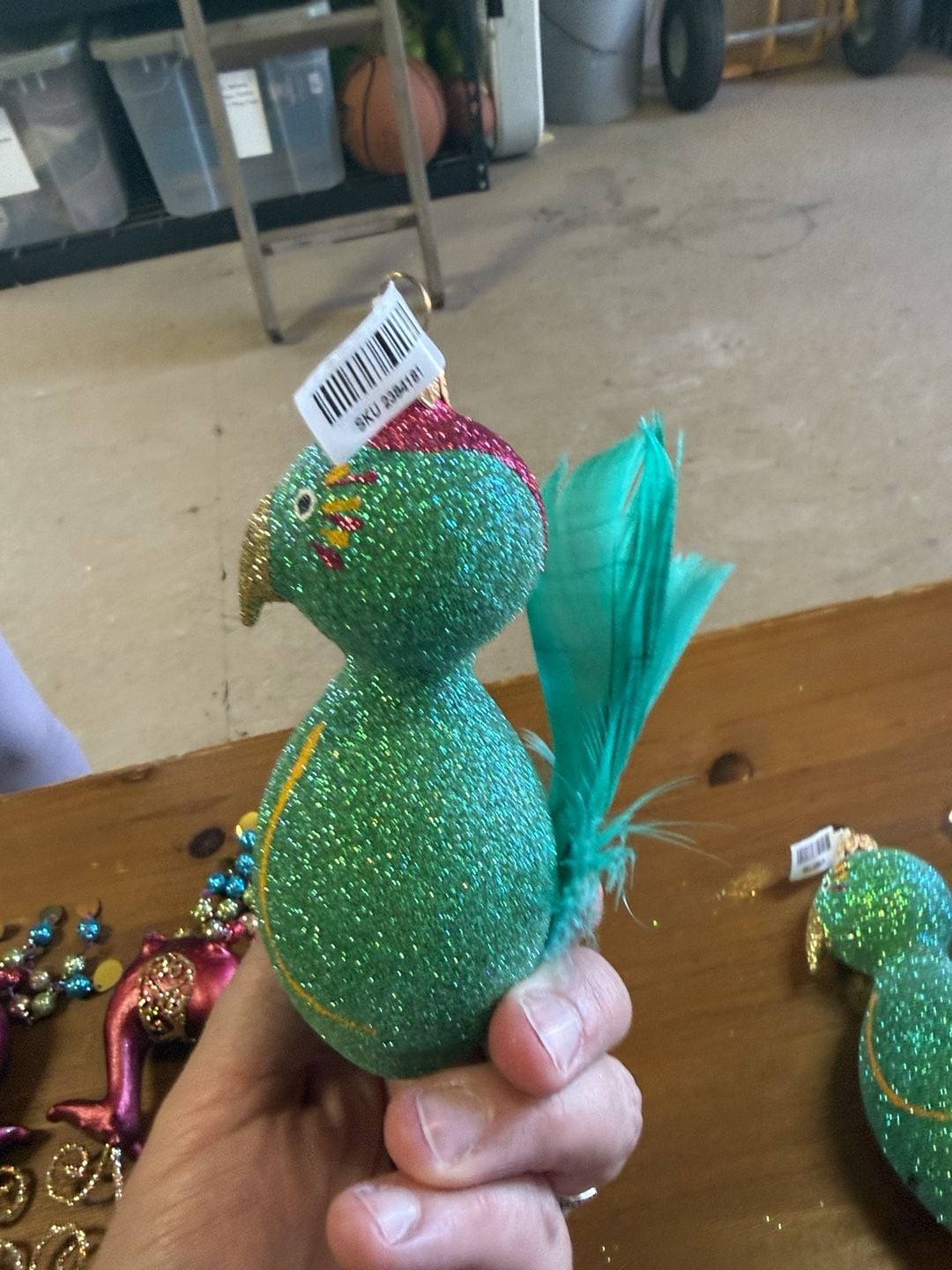Romania Glass Glitter Parrot Bird Christmas Ornament Set Of 3 3