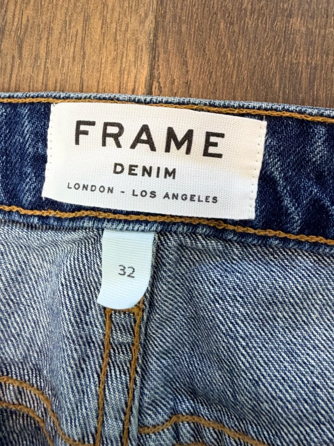 FRAME Denim Le Grand Garçon Distressed Straight Jeans Size 32 Blue 4