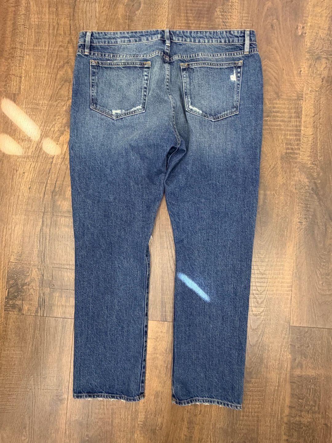 FRAME Denim Le Grand Garçon Distressed Straight Jeans Size 32 Blue 5