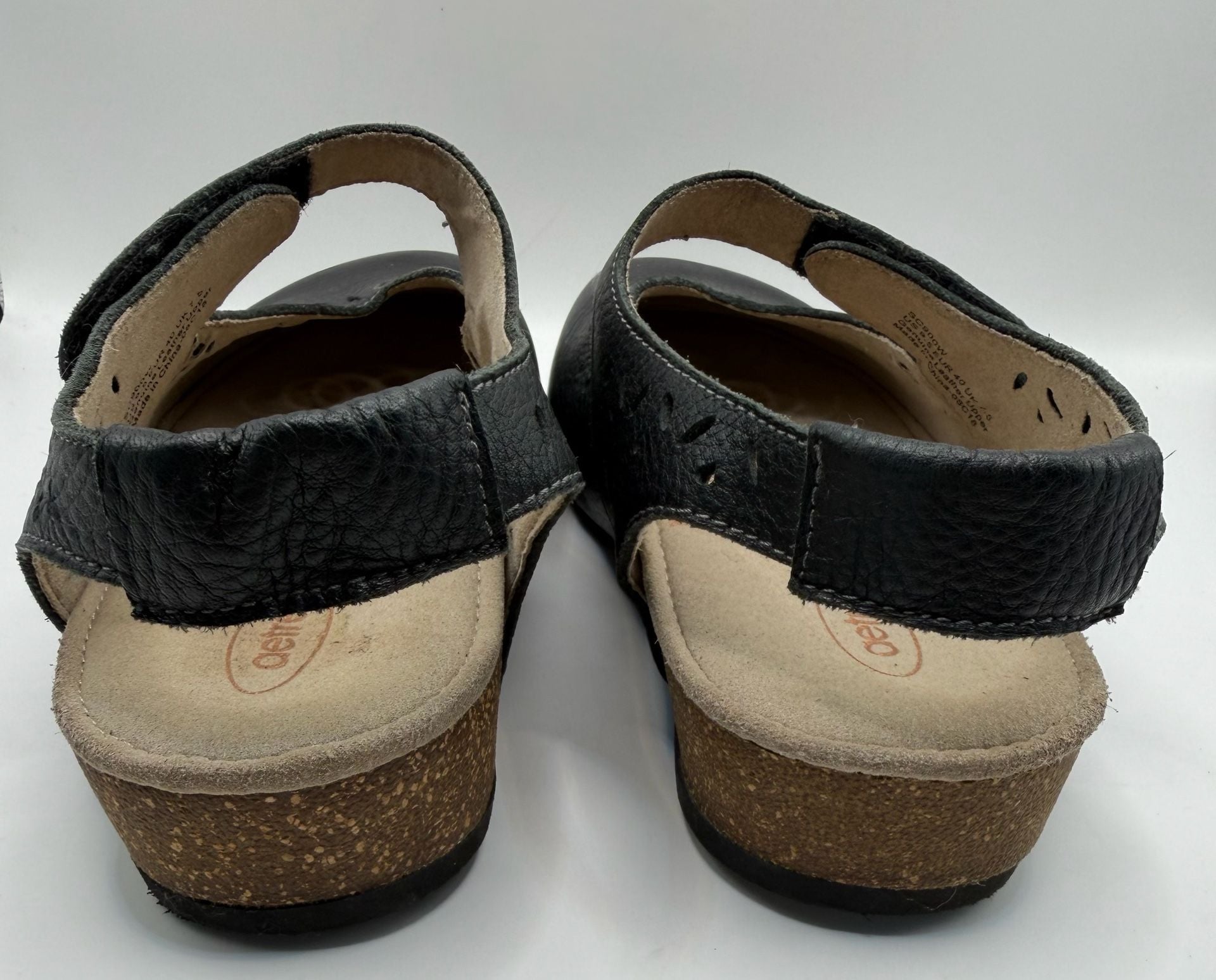 Aetrex SC900W Sandals Size 9.5 Black Leather Orthotic Slingback 4