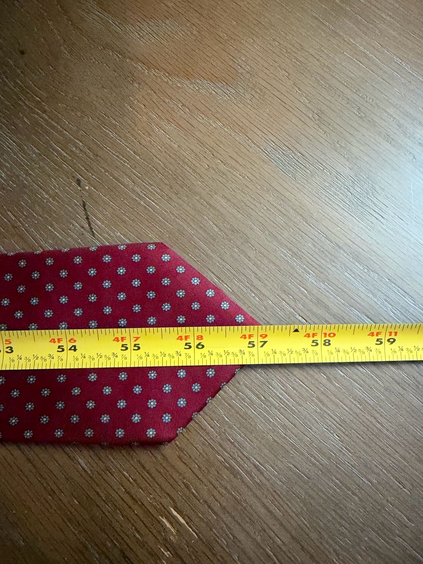 Barney’s New York 100% Silk Men’s Burgundy Floral Pattern Neck Tie Vintage 4
