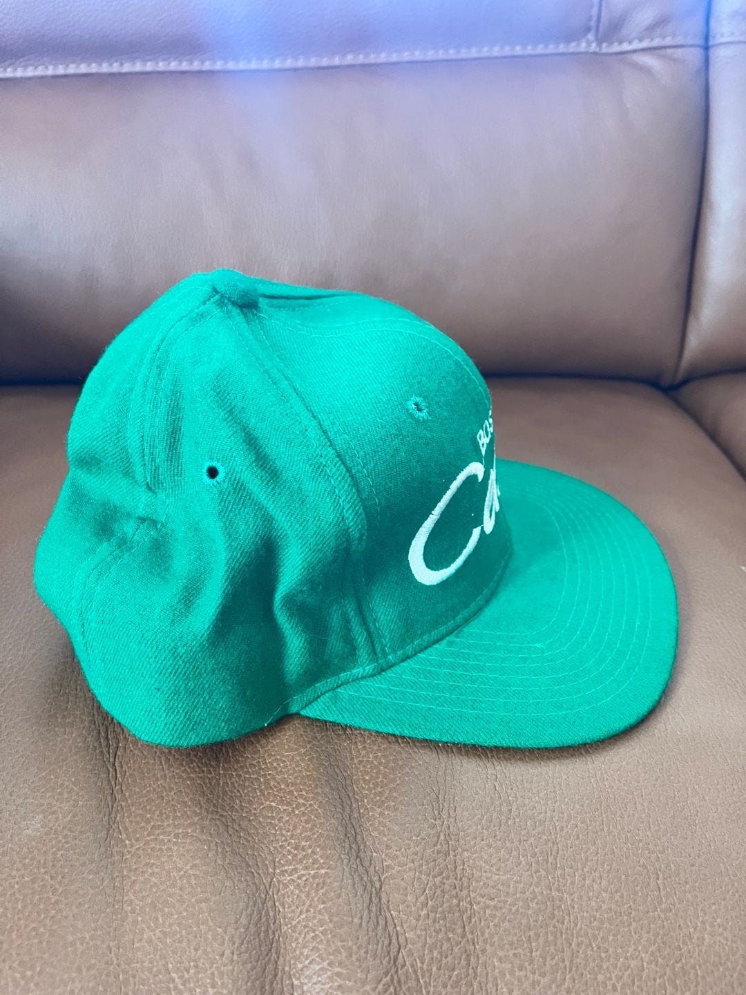 USA Made Boston Celtics Script Vintage 80s Wool Snapback Hat 10