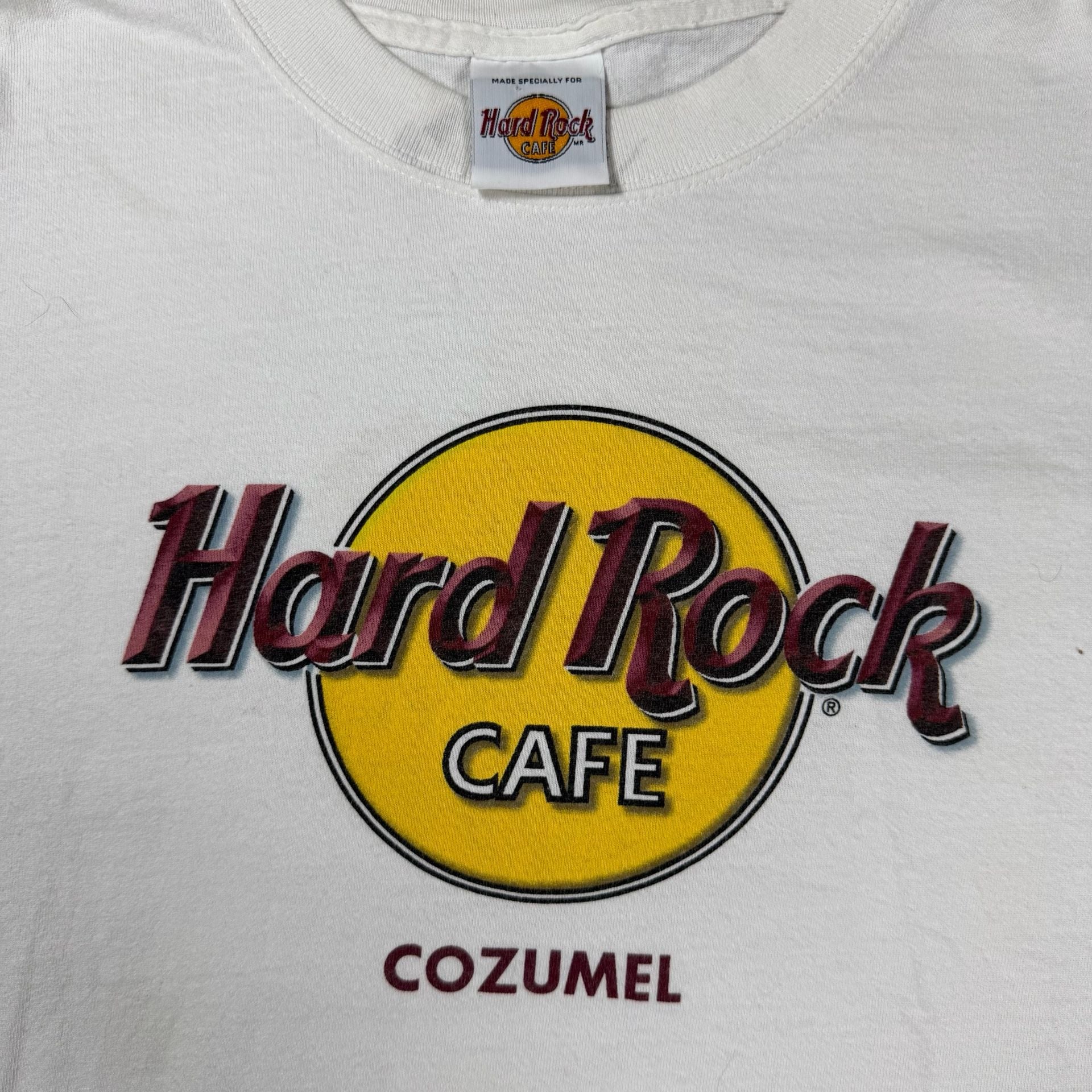 Vintage Hard Rock Cafe Cozumel T-Shirt White Graphic Tee Size L 4