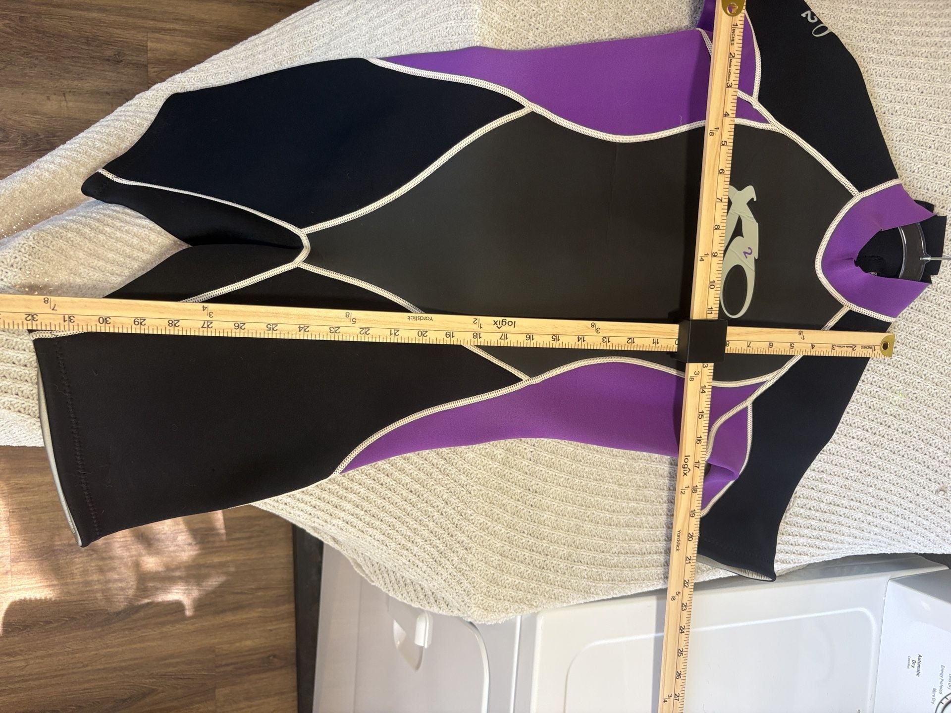 X2O Shorty Wetsuit Size L Black Purple Neoprene 3x2 4