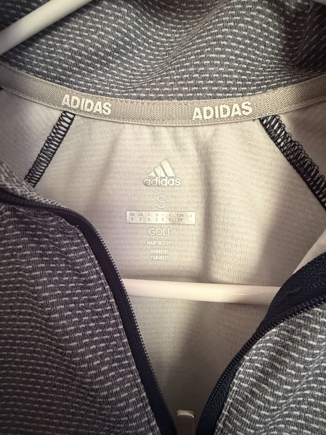 Adidas Golf Quarter Zip Size S Gray/Blue Textured Pullover 4