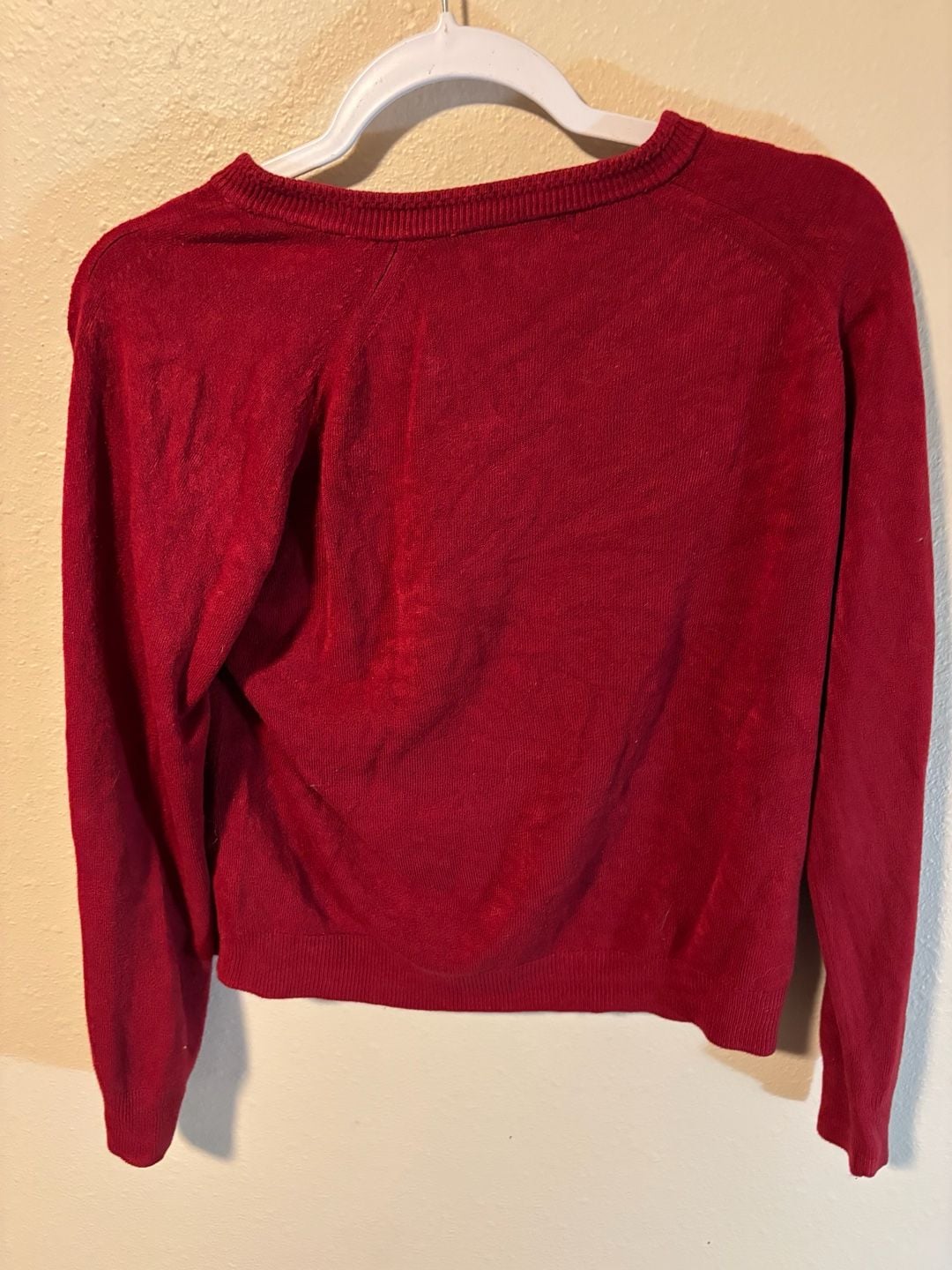 Designers Originals Cardigan Size L Red Acrylic Sweater 3