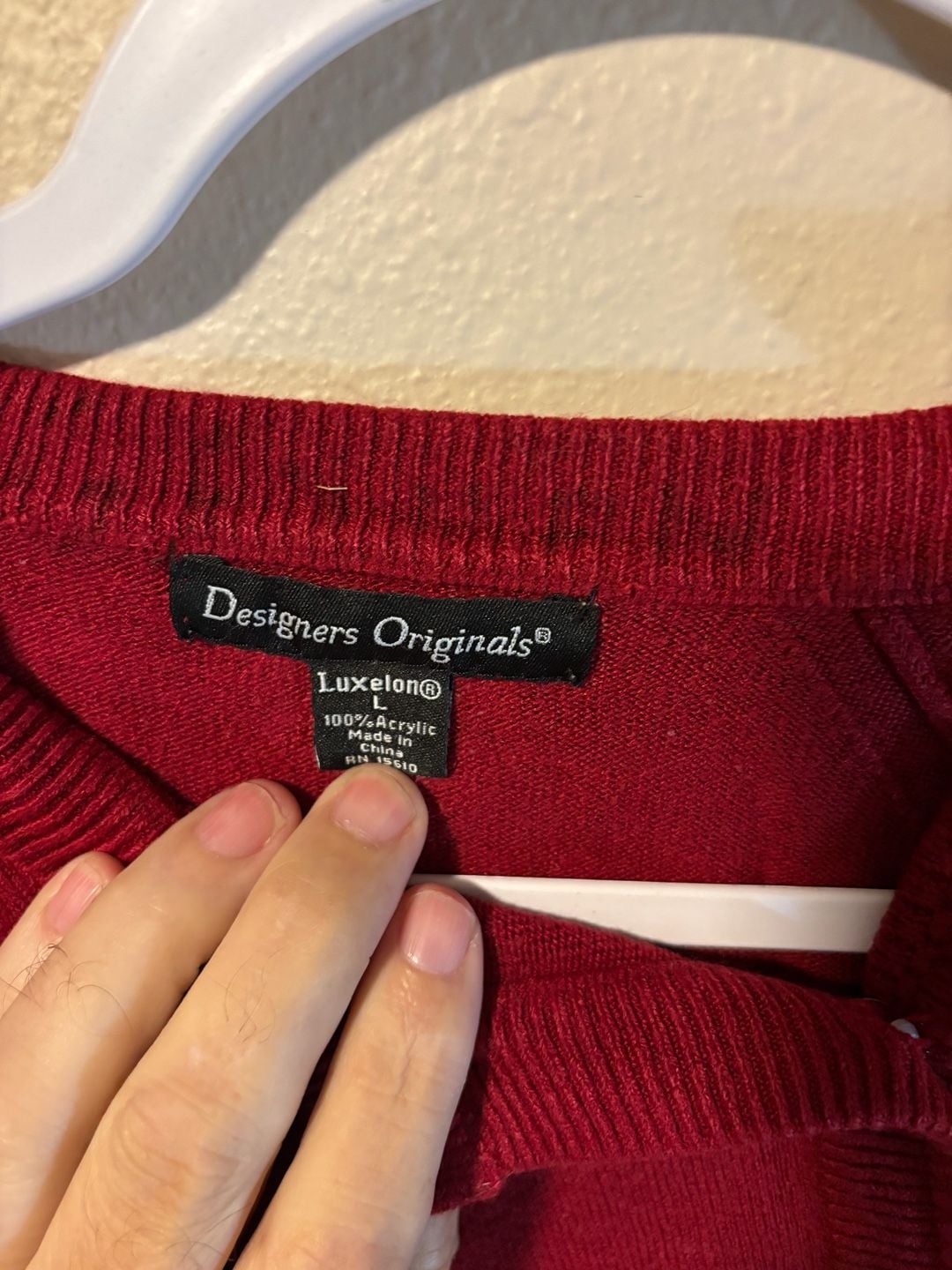 Designers Originals Cardigan Size L Red Acrylic Sweater 4