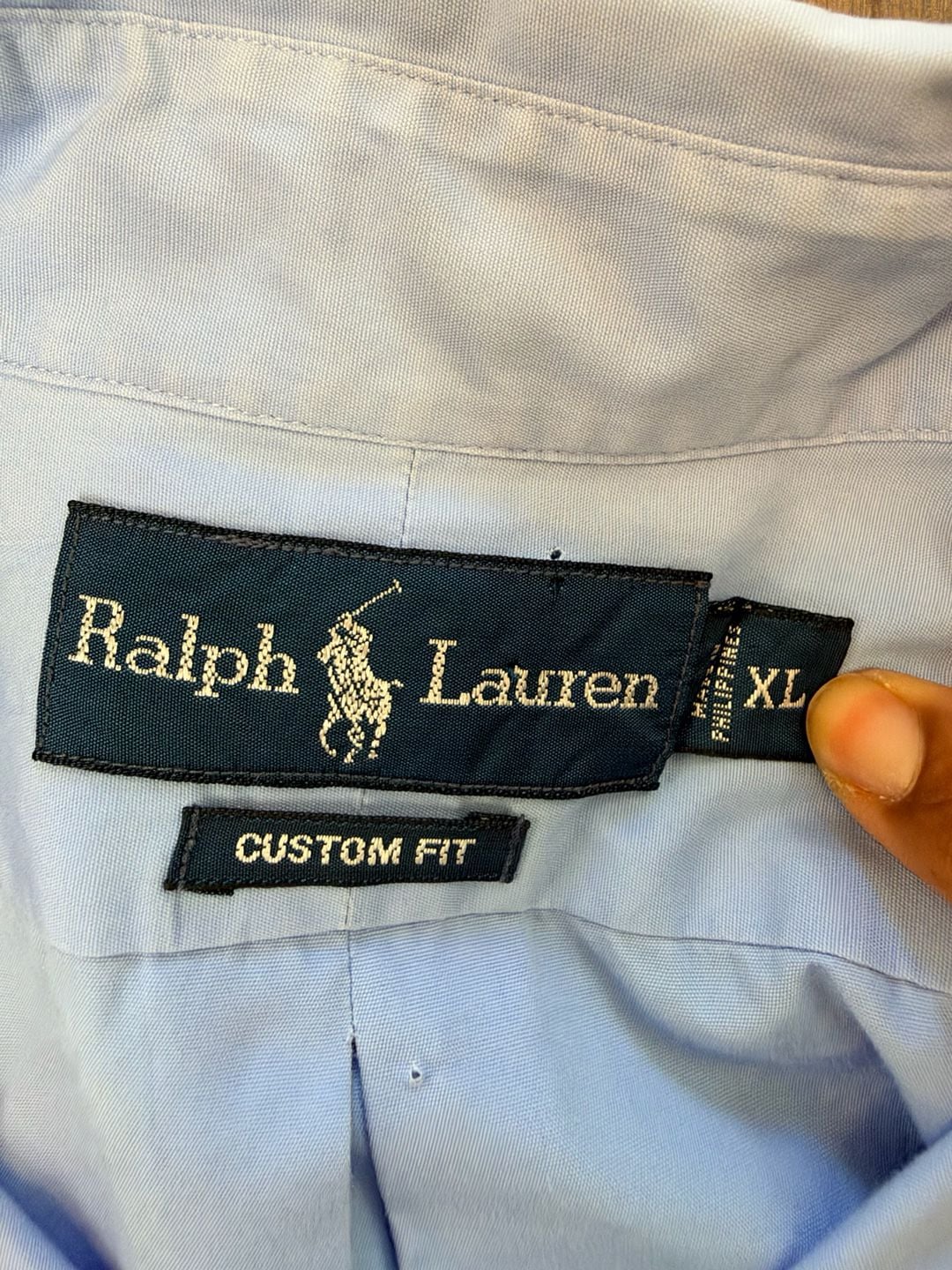 Ralph Lauren Button Down Shirt XL Light Blue Long Sleeve Custom Fit 4