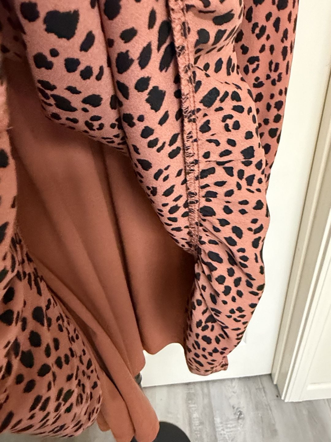 Ophelia Roe Leopard Mini Dress Size XL Ruffle V-Neck/159 6
