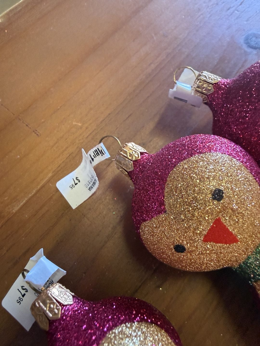 ROMANIA Glitter Bird Christmas Tree Ornaments Set of 3 8