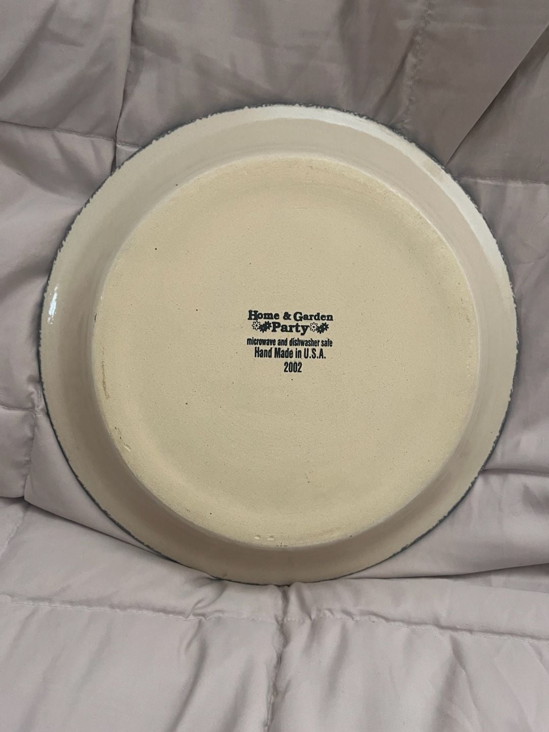 Home & Garden Party 2002 Fruit Grape Vine Ceramic Pie Baker Plate 3