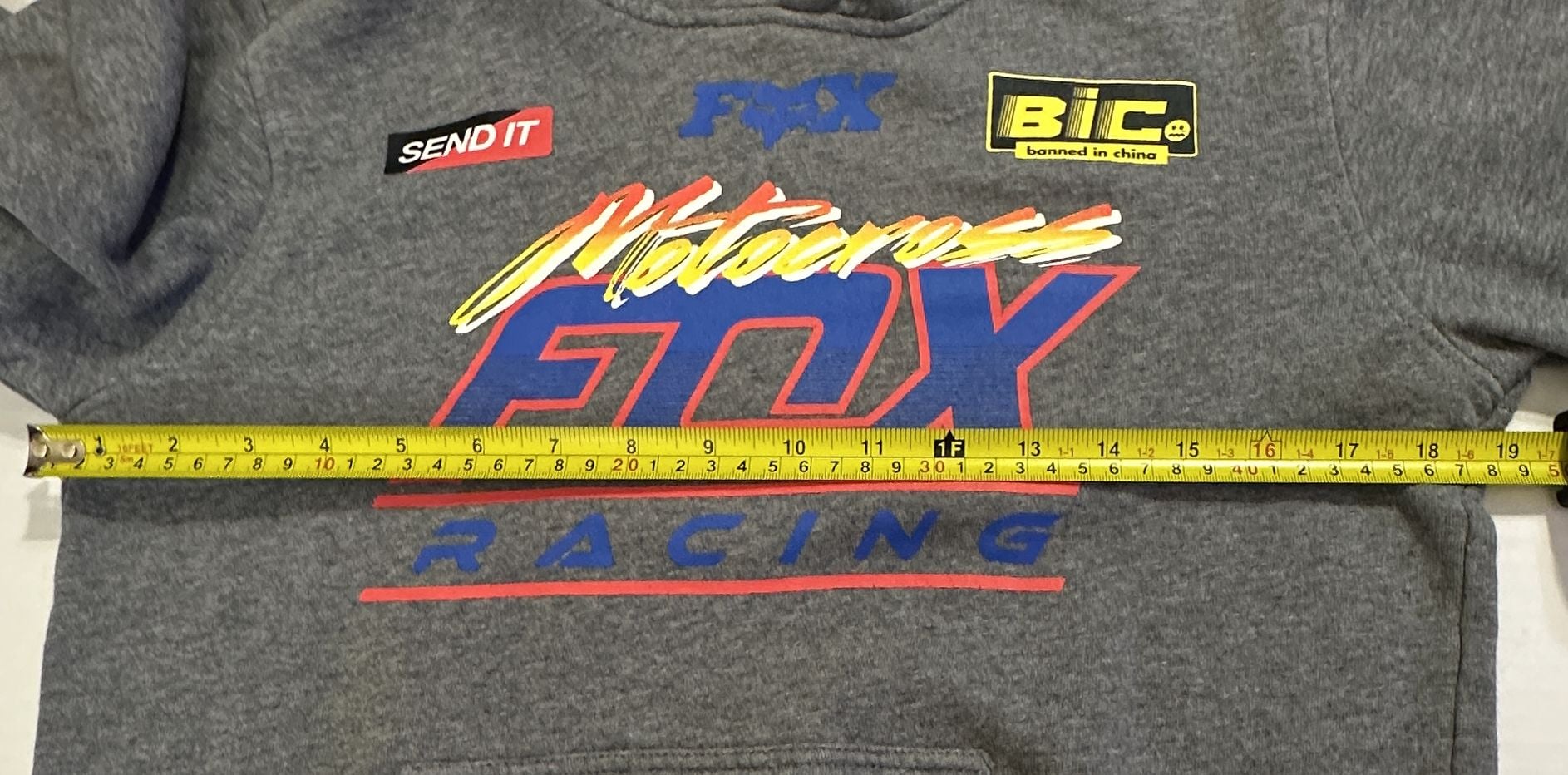 Fox Racing Motocross Graphic Hoodie Size YL Gray Youth Large Pullover 9