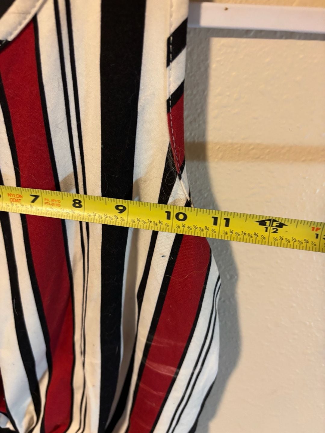 First Love Striped Tank Top Size X-Large Red Black White Twist Front 7