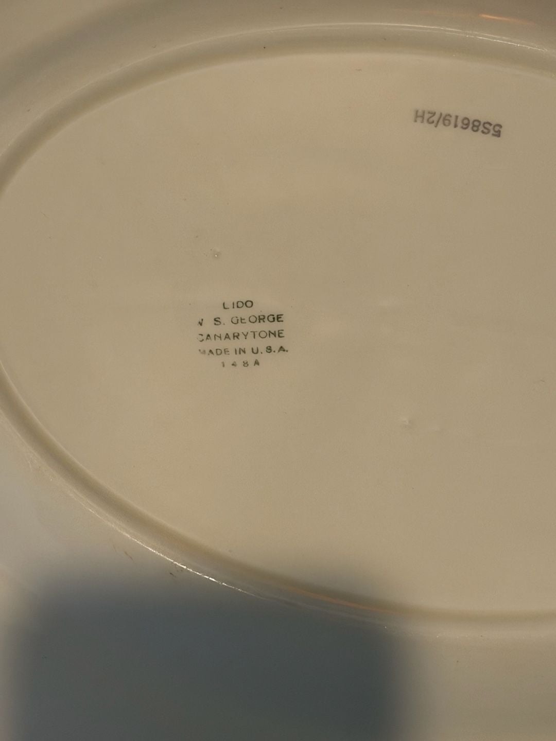 W. S. George Lido Canarytone Pink Floral Serving Platter 5