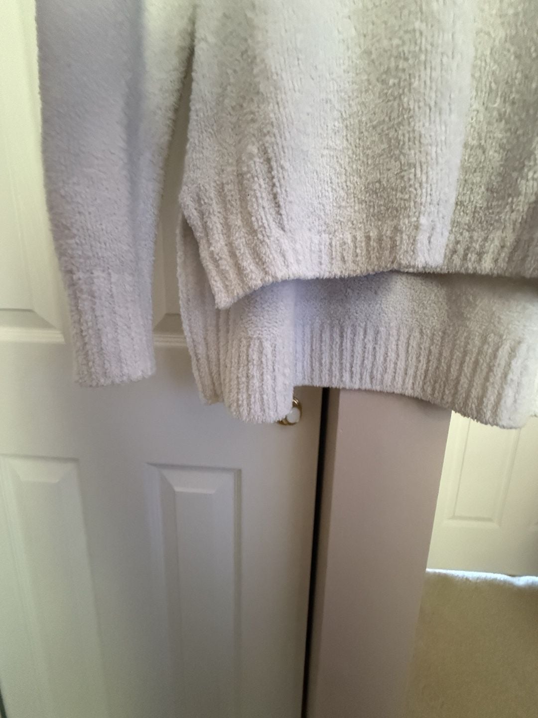 ATM Cashmere Turtleneck Sweater Size S/P White Fuzzy Fleece 3
