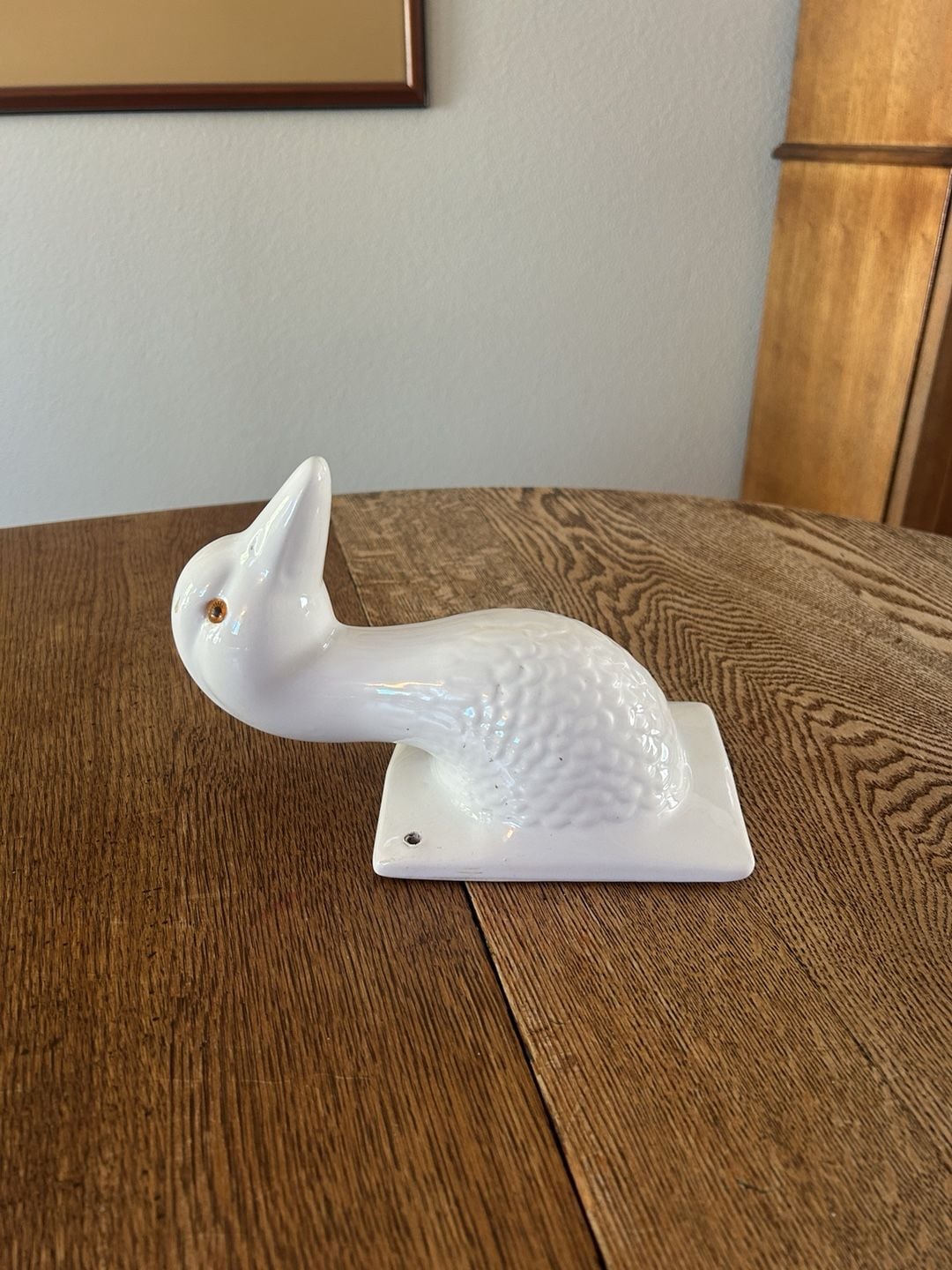 Vintage Ceramic White Duck Goose Head Wall Hook Hanger 2