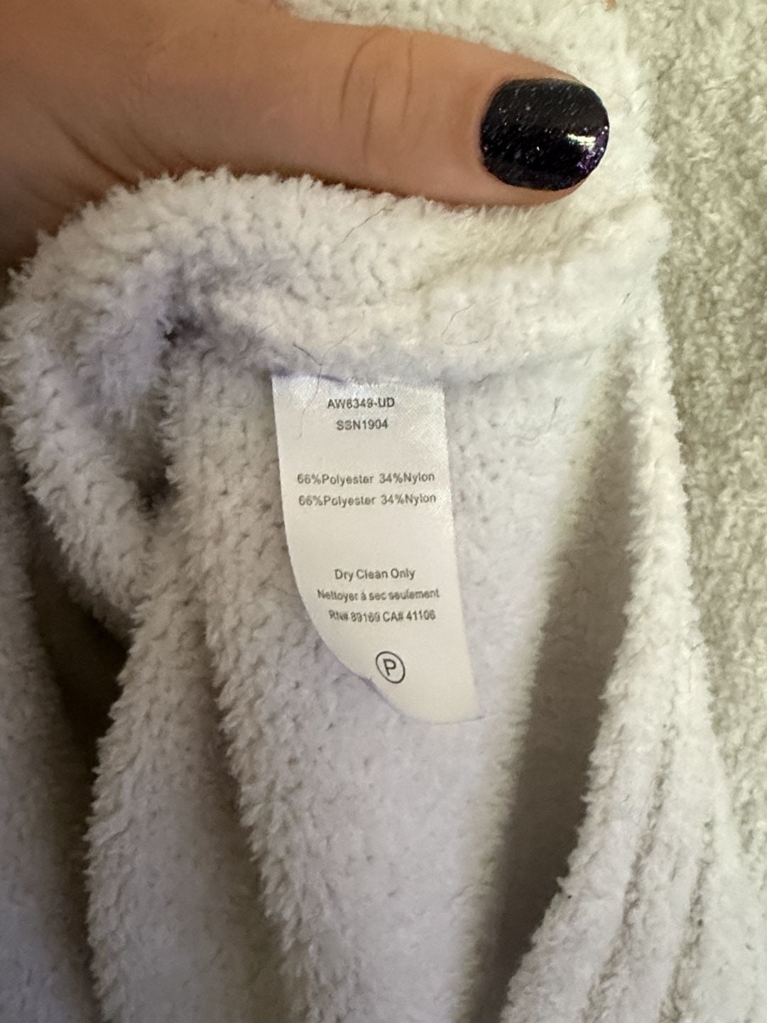 ATM Cashmere Turtleneck Sweater Size S/P White Fuzzy Fleece 7