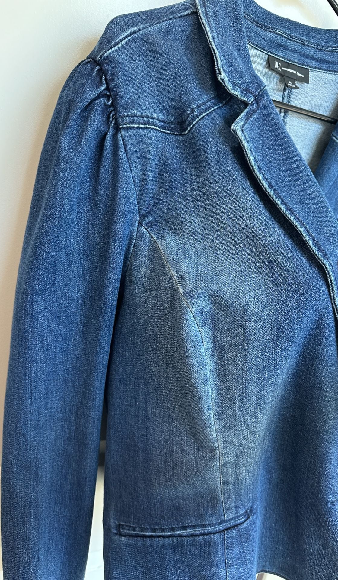 INC International Concepts Denim Blazer Size 3X Blue Jacket 6