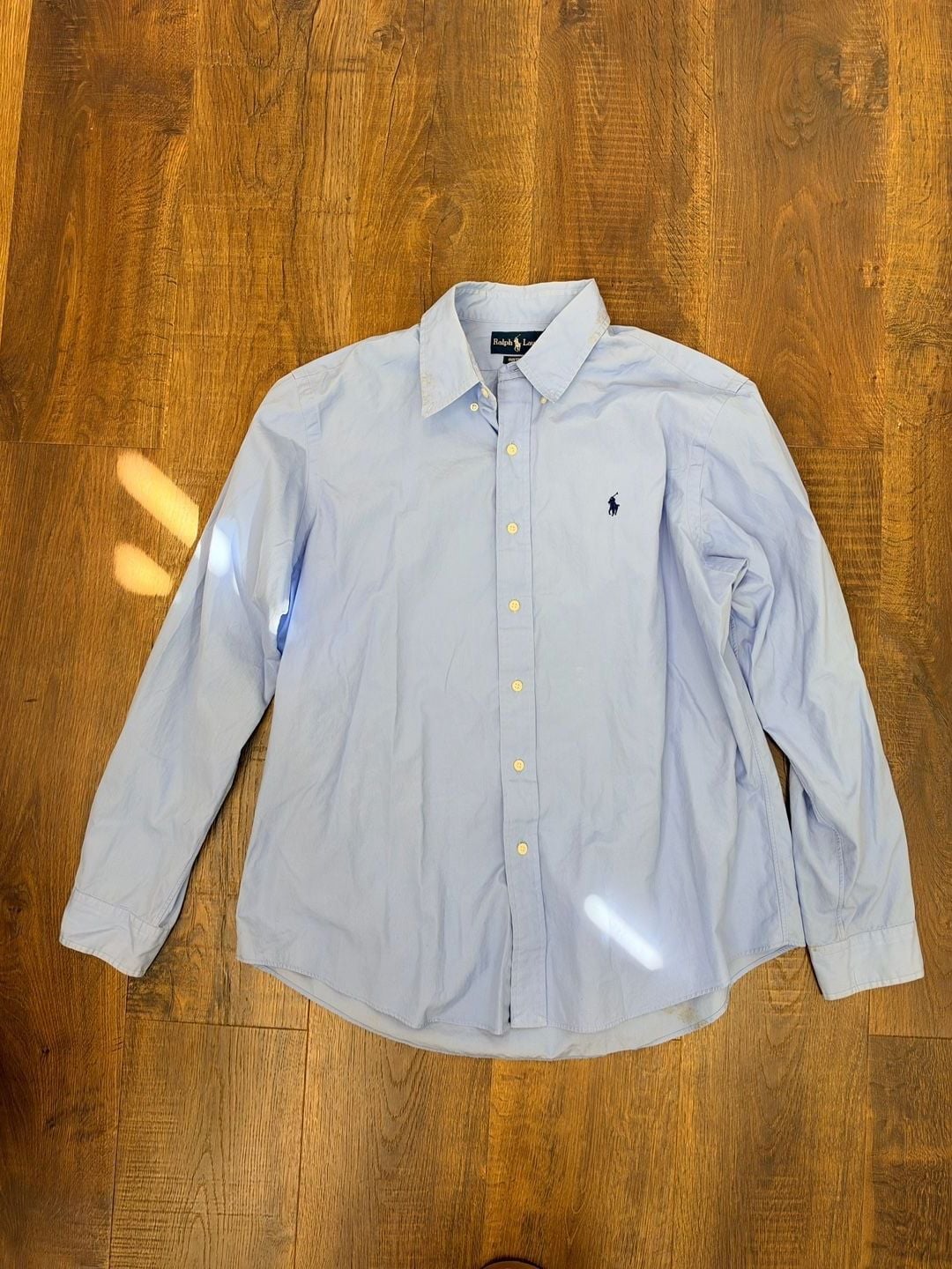 Ralph Lauren Button Down Shirt XL Light Blue Long Sleeve Custom Fit 2