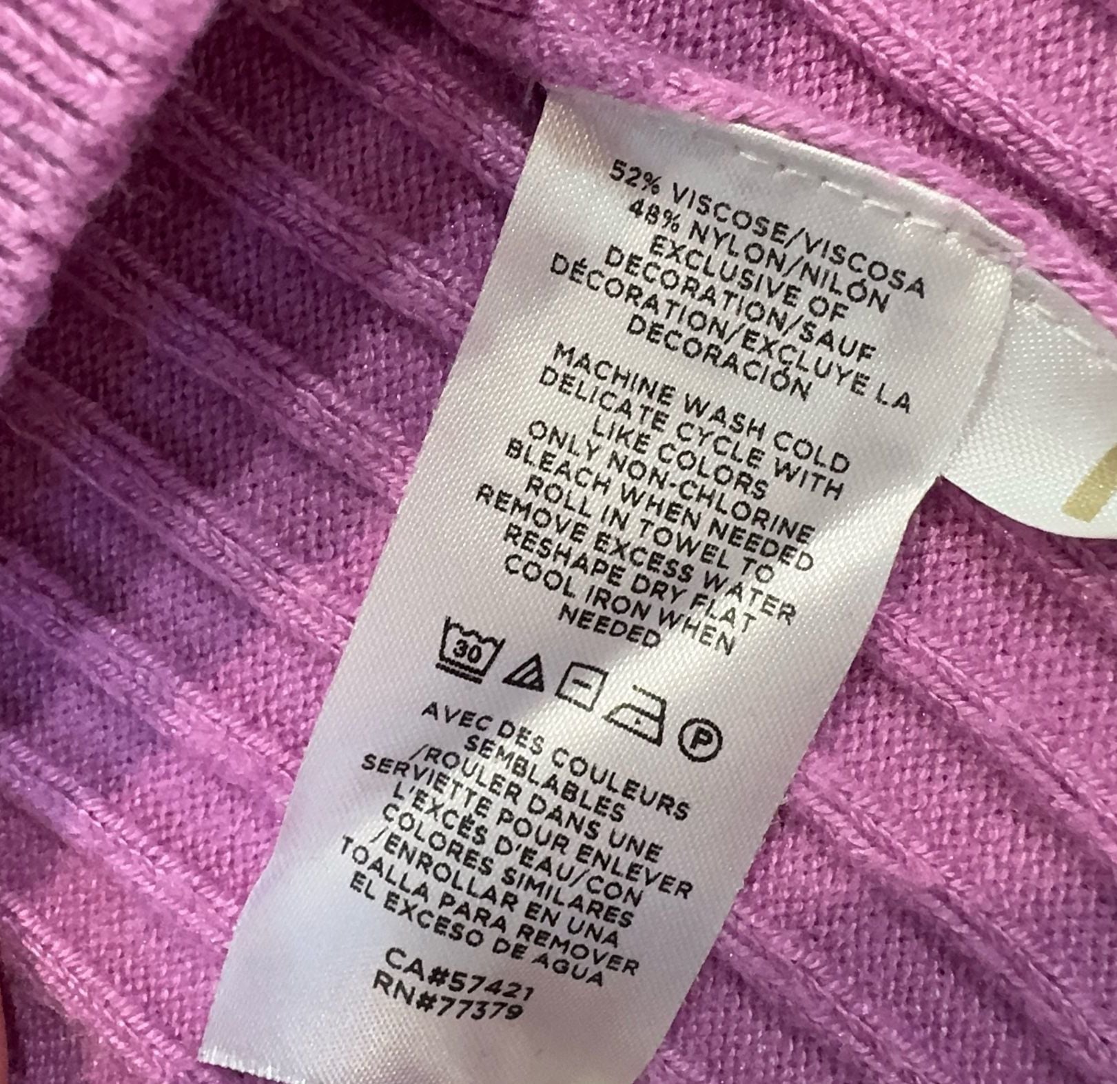 Ann Taylor Women’s M Purple Ribbed Knit Colorblock Scoop Neck Short Sleeve Top 7