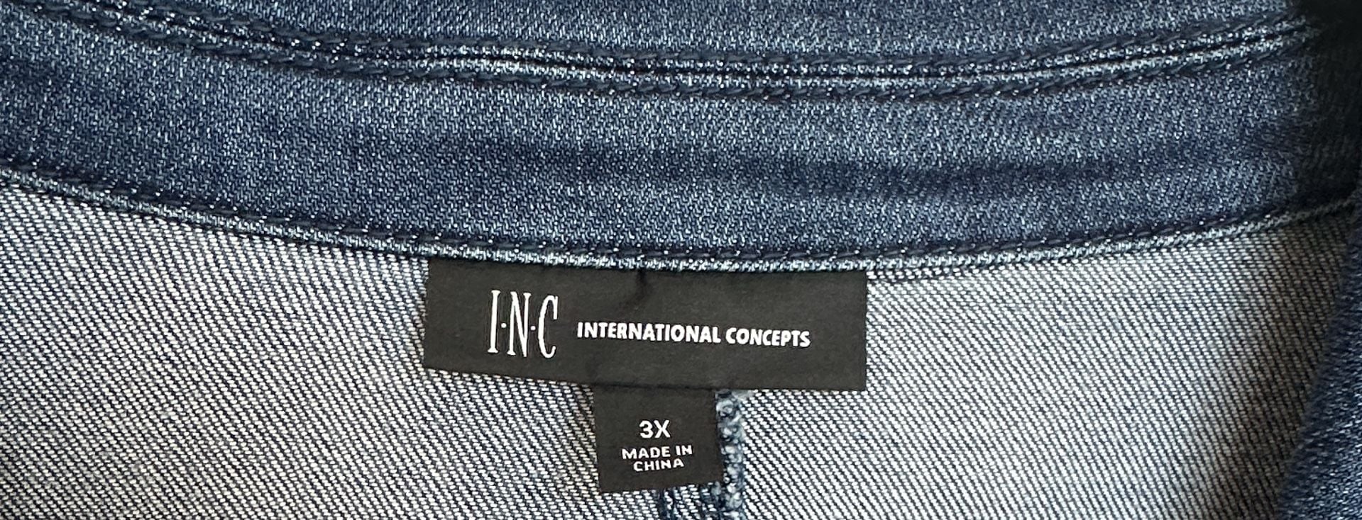 INC International Concepts Denim Blazer Size 3X Blue Jacket 3