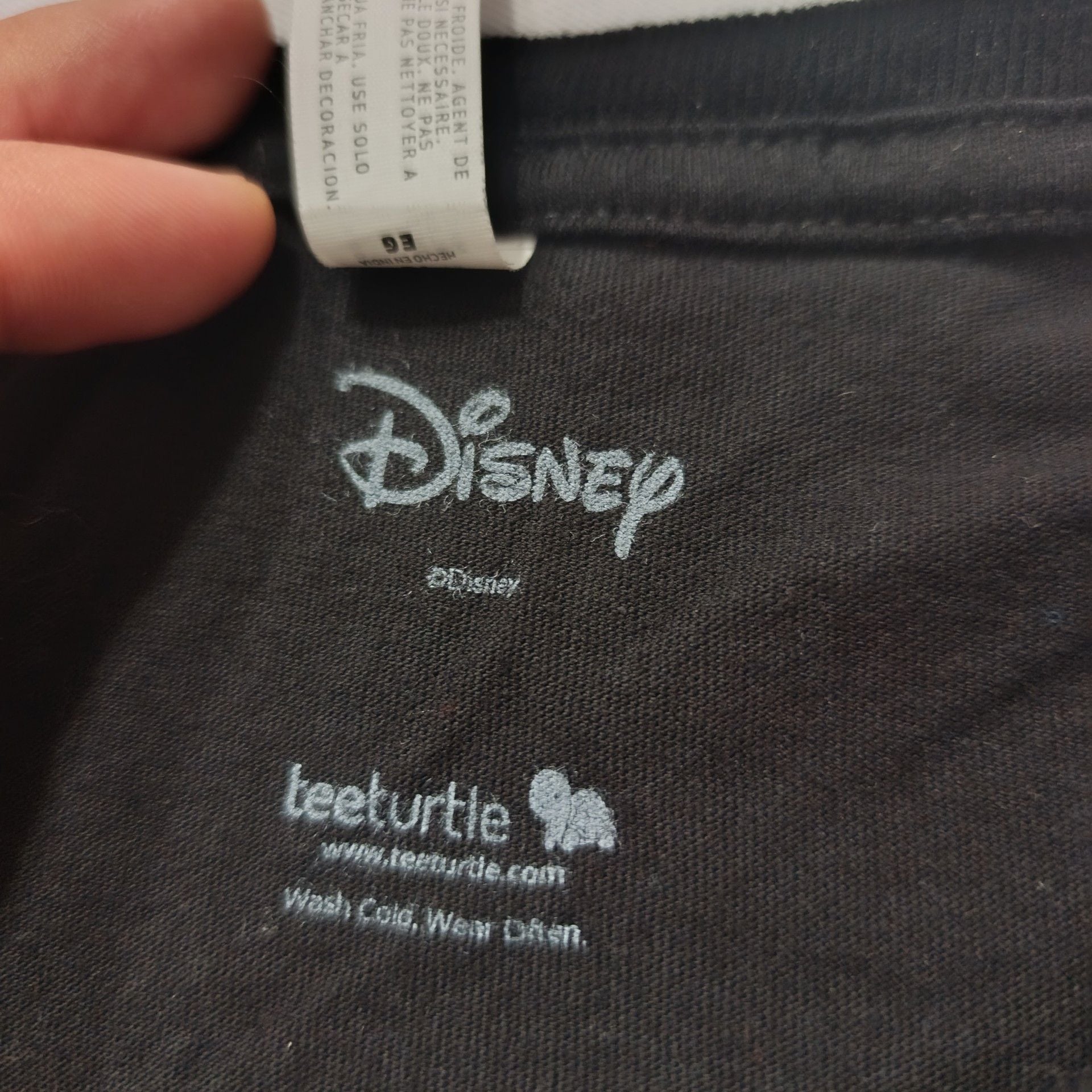 Teeturtle Disney Powerline T-Shirt Size XL Black 4