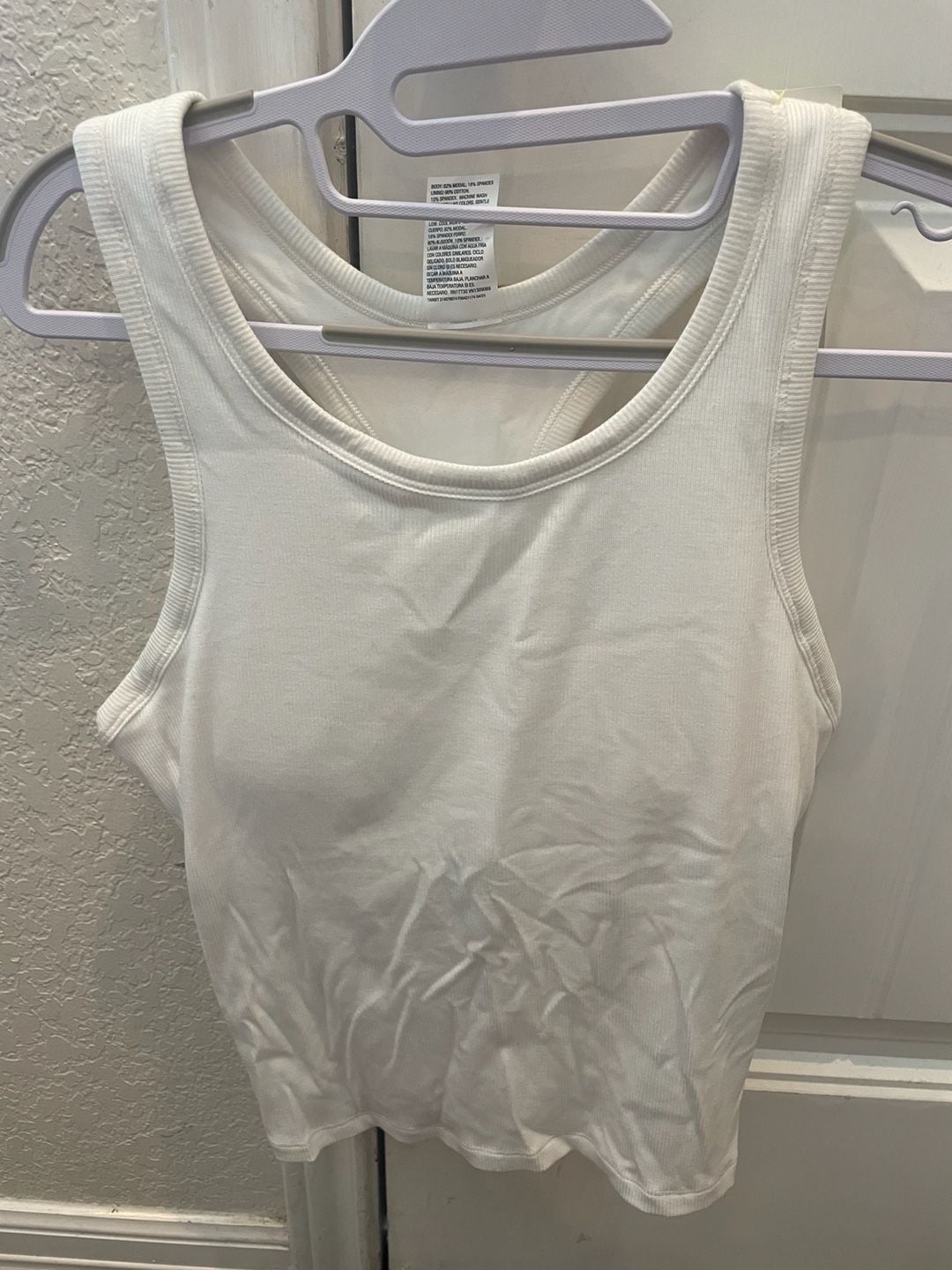 Brand New All In Motion Support Tank Top Size M White Ribbed Racerback 2
