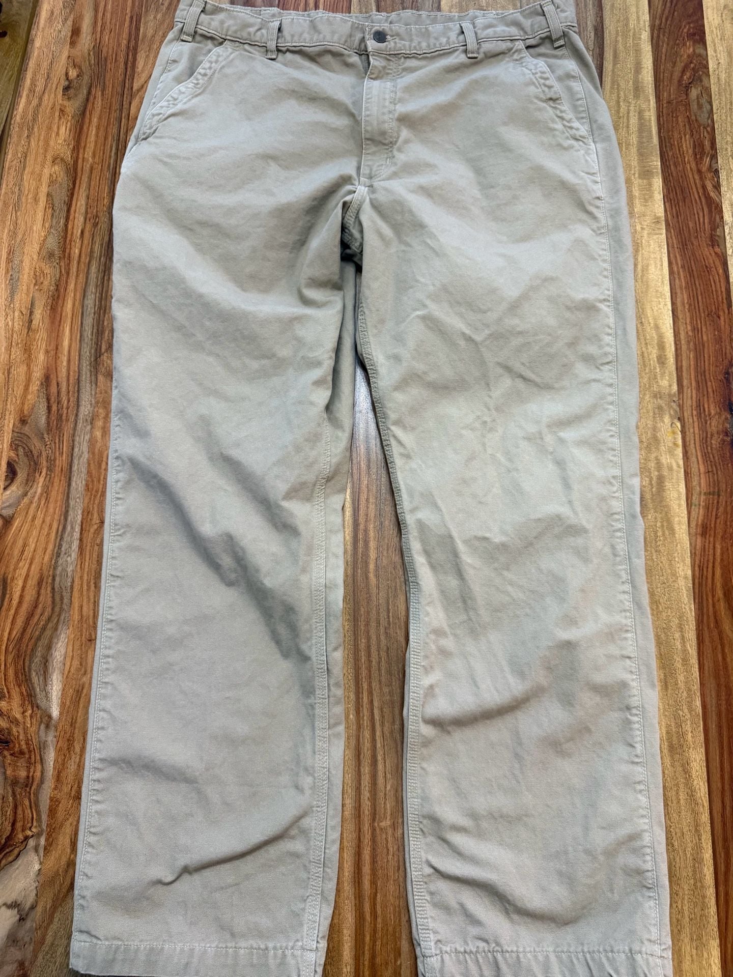 Carhartt Relaxed Fit Canvas Work Pants Size 42 x 34 Khaki 4