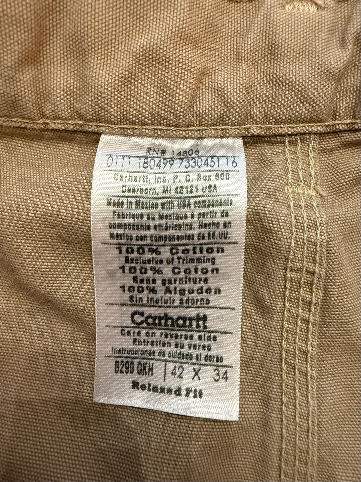 Carhartt Relaxed Fit Canvas Work Pants Size 42 x 34 Khaki 5