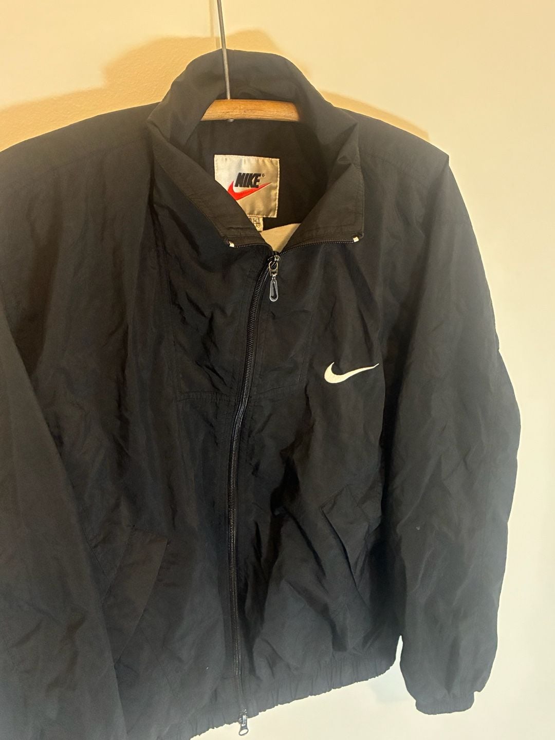Nike Vintage Windbreaker Jacket Size M Black Swoosh 3
