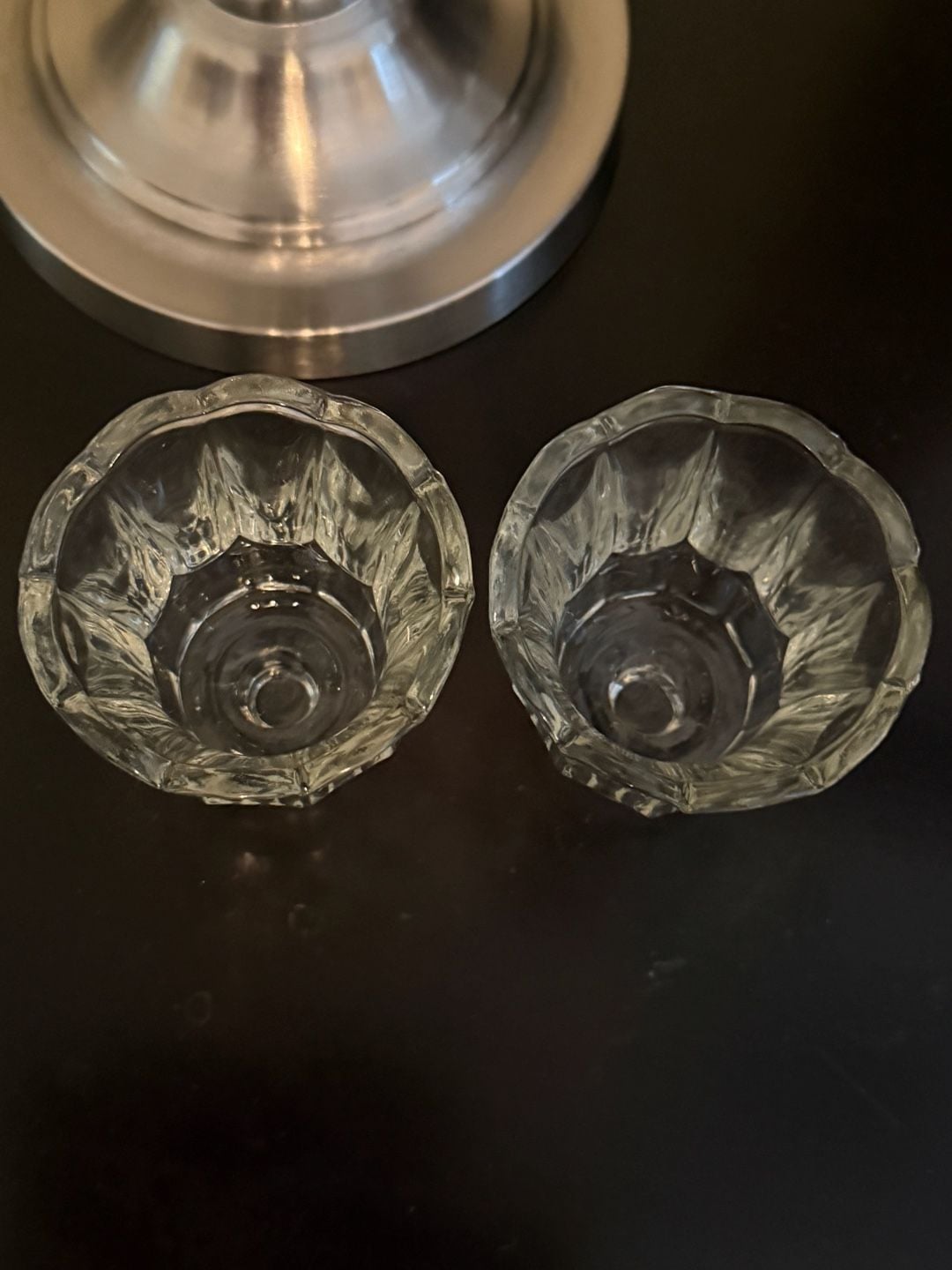 Homco Clear Glass Tulip Peg Votive Candle Holder Set of 2 2