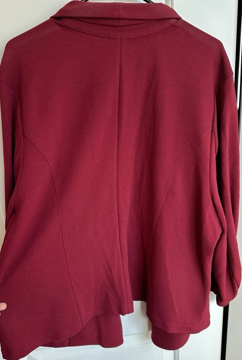 Bar III Open Front Blazer Red 3