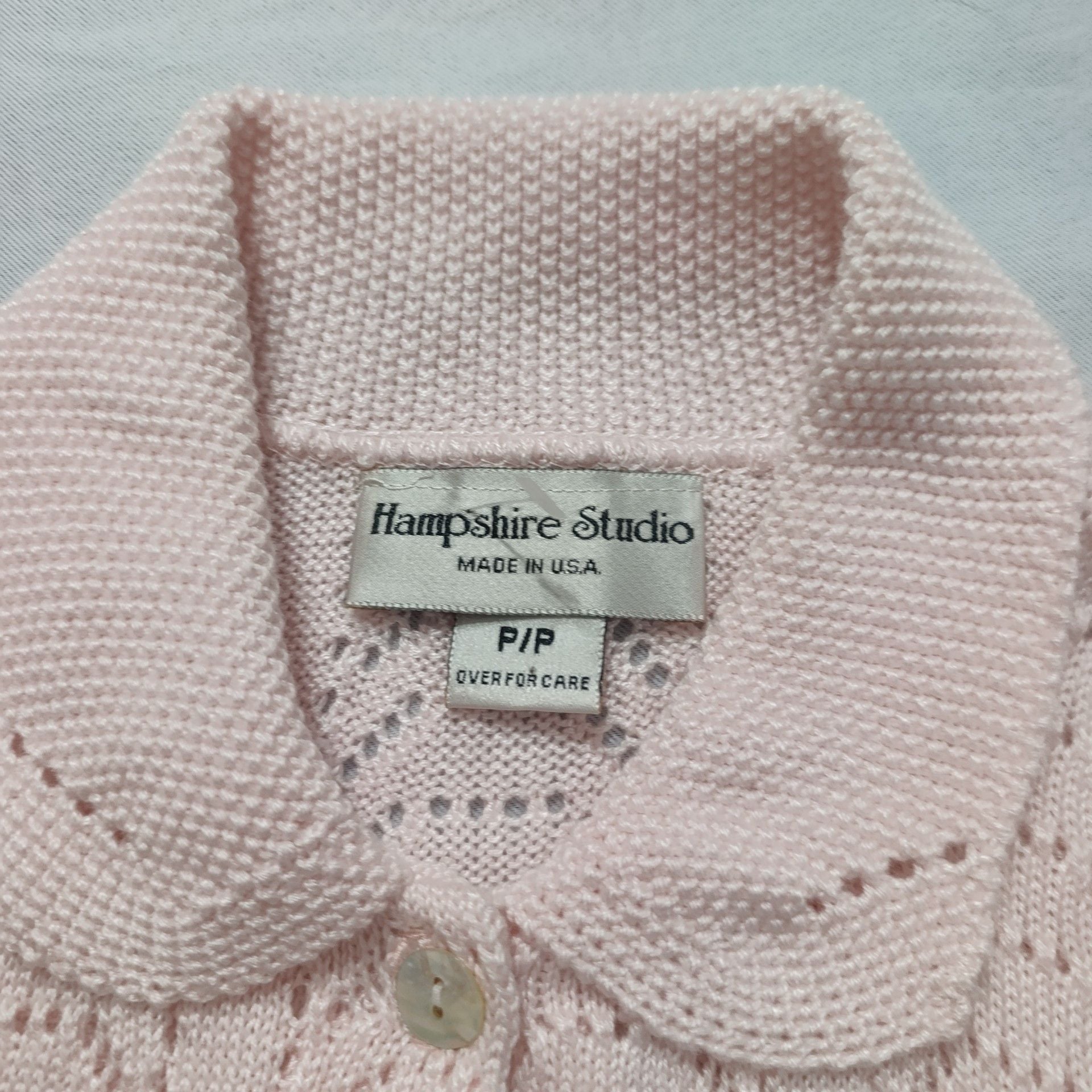 Hampshire Studio Knit Polo Shirt Size P/P Pink Acrylic 2