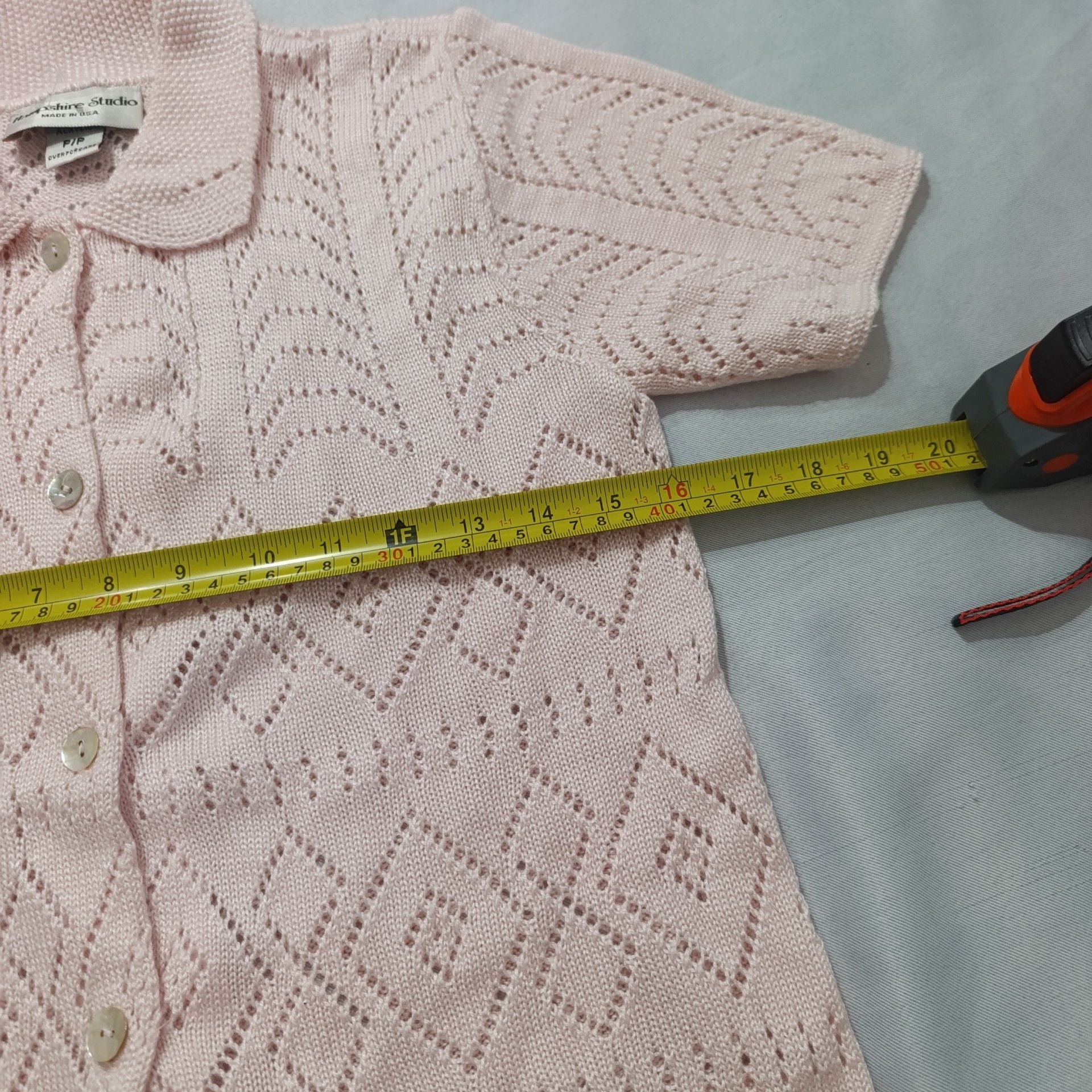 Hampshire Studio Knit Polo Shirt Size P/P Pink Acrylic 5