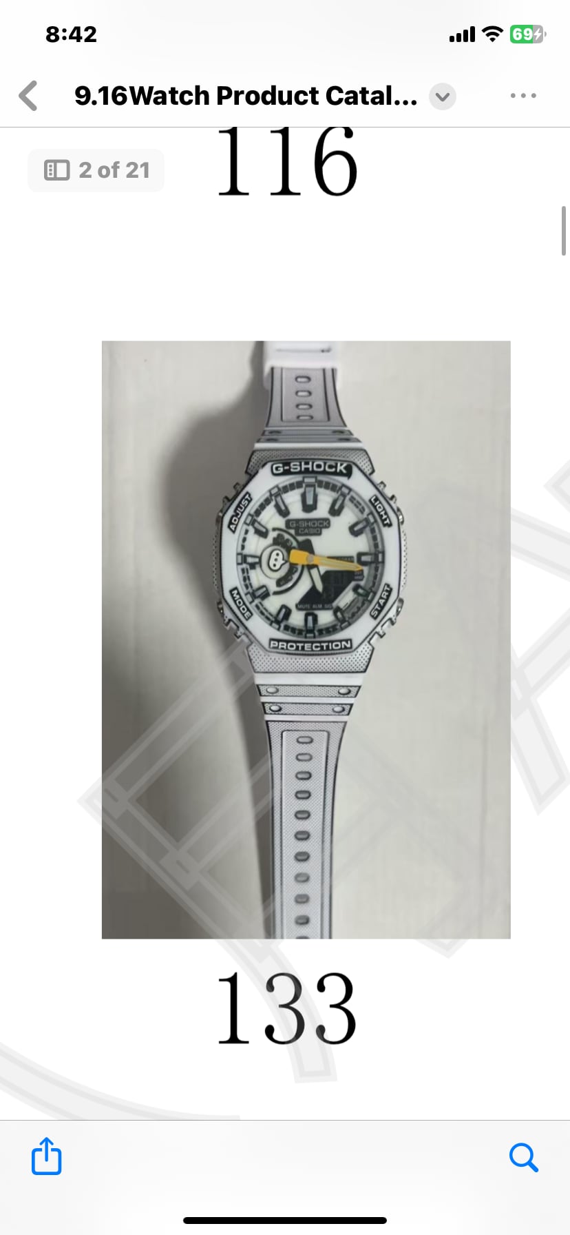 Casio G-Shock GA-2100 Watch White Analog Digital 2