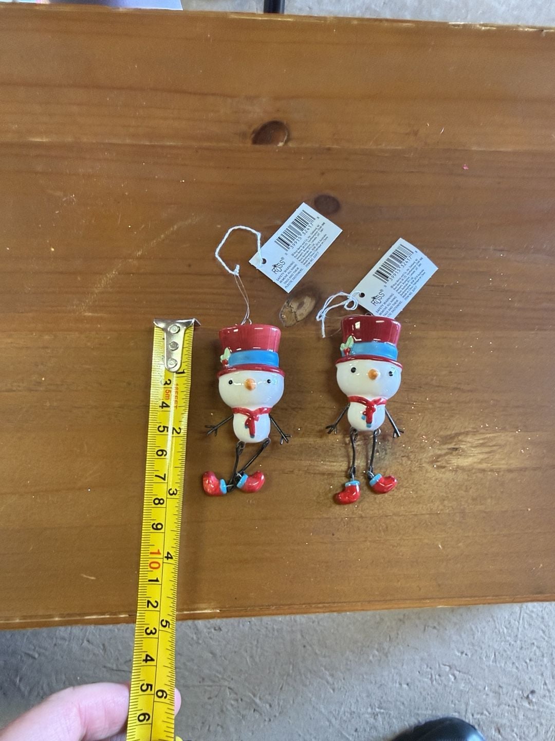 Russ Berrie Christmas Snowman Ornaments Set Of 2 3