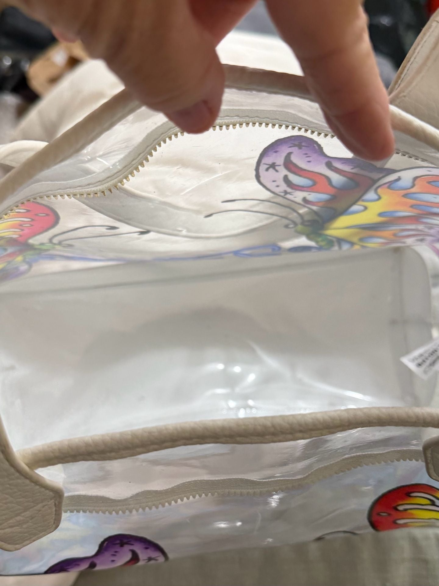 Ed Hardy Clear PVC Tote Bag with Butterfly Print 5