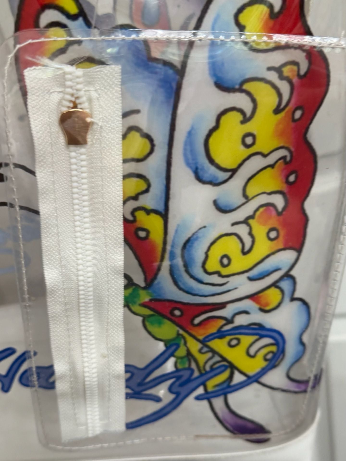 Ed Hardy Clear PVC Tote Bag with Butterfly Print 6