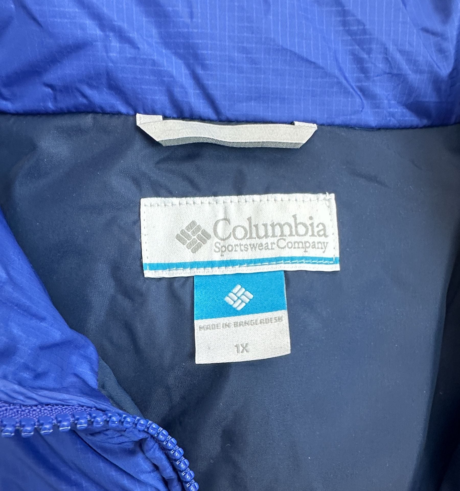 Columbia Puffer Vest Size 1X Blue Full Zip Winter Outerwear 6