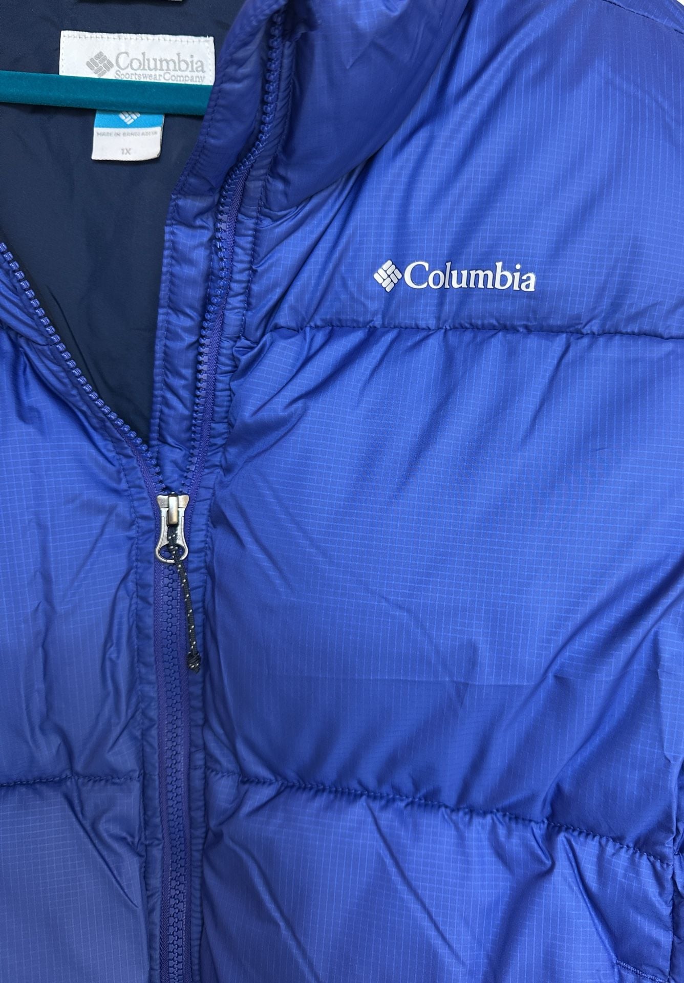 Columbia Puffer Vest Size 1X Blue Full Zip Winter Outerwear 3